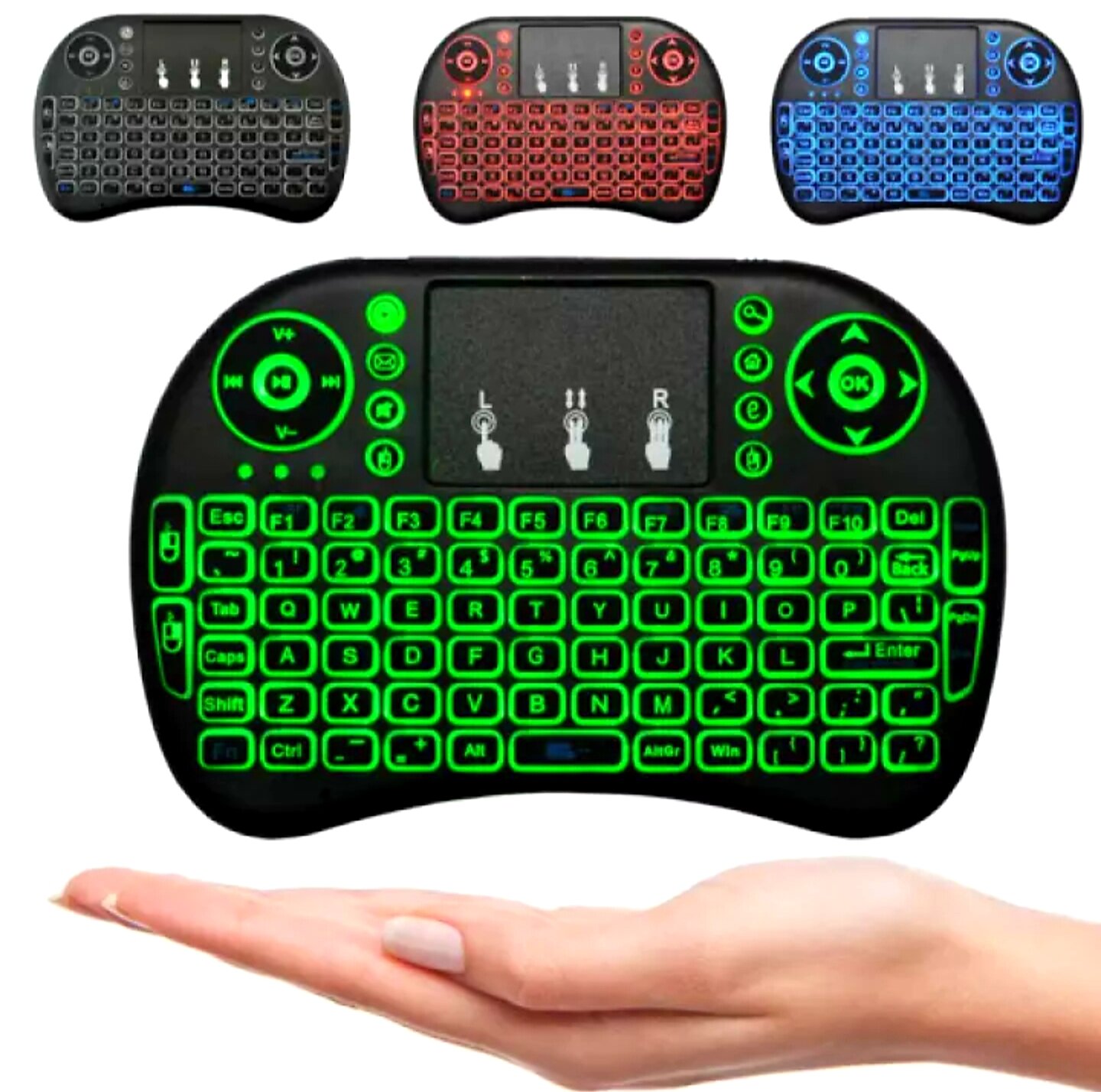 Backlit Mini Keyboard With Touchpad Mouse: Wireless Combo For Gaming And Media Control