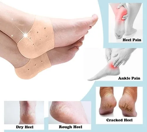 Galaxy Paradise Silicone Foot Heel Protector Socks Moisturizing Gel Heel Pain Relief Plantar Fasciitis Socks With Hole Cracked Foot Skin Care - 2 Pcs