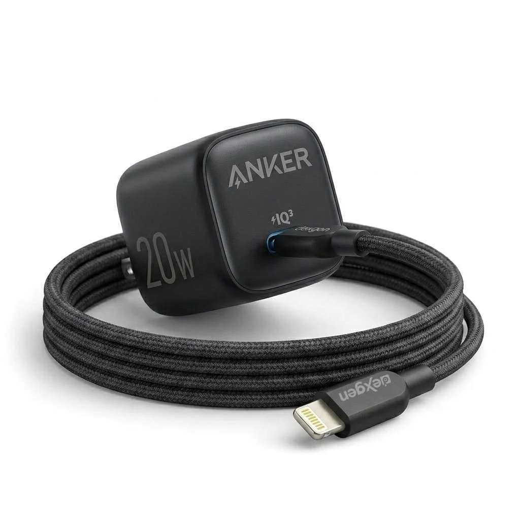 Anker Zolo Charger 20W IQ & PD with DexGen NEO Type-C to Lightning Cable Combo
