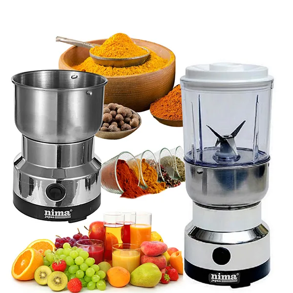 Nima Electric 2 in 1 Blender and Grinder & Juicer - Silver