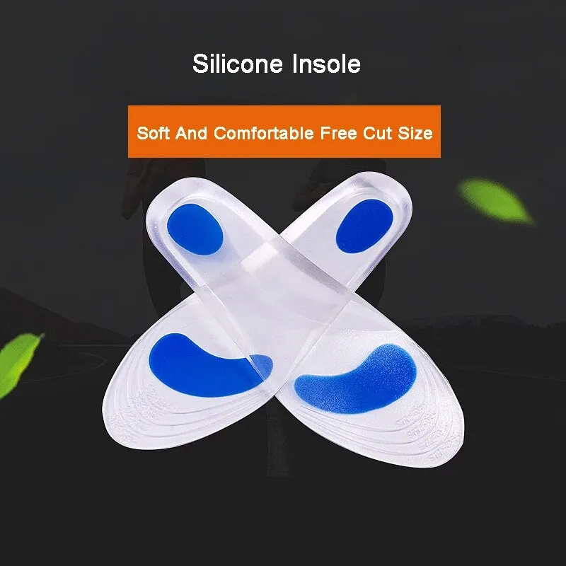 Silicon Orthopedic insoles for Shoes Women Men Flat Foot Arch Support Shoe Pad Shock Absorption Plantar Fasciitis Relief Insoles