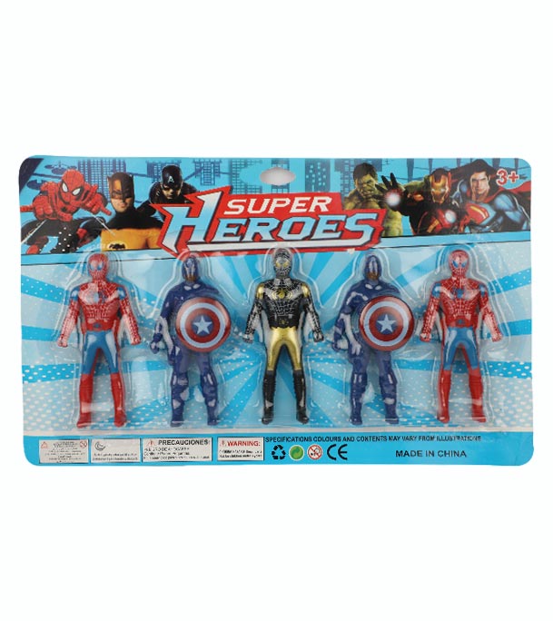 Avengers 4 Super Hero Toy Set iron Man ulk Spider-Man Thanos Captain America(5pcs) Toys For Boys