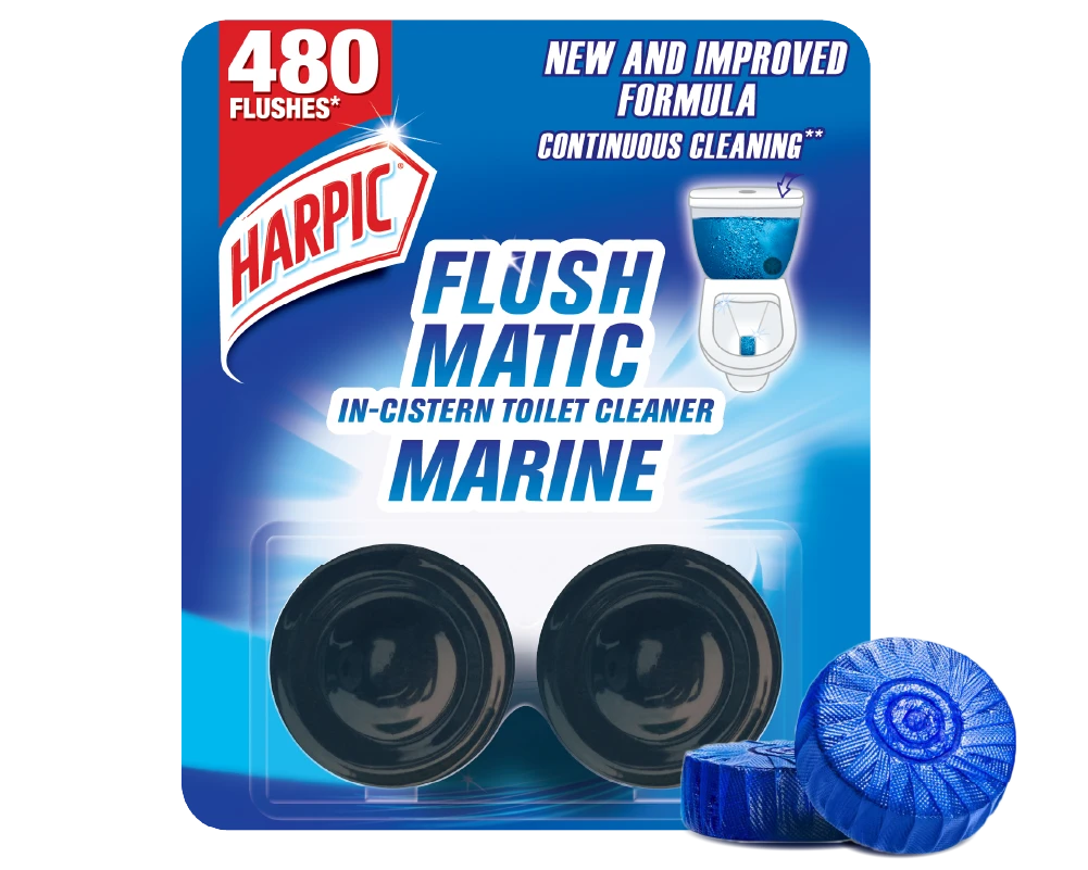 Harpic Flush Matic Marine In Cistern Toilet Cleaner 2X50gm